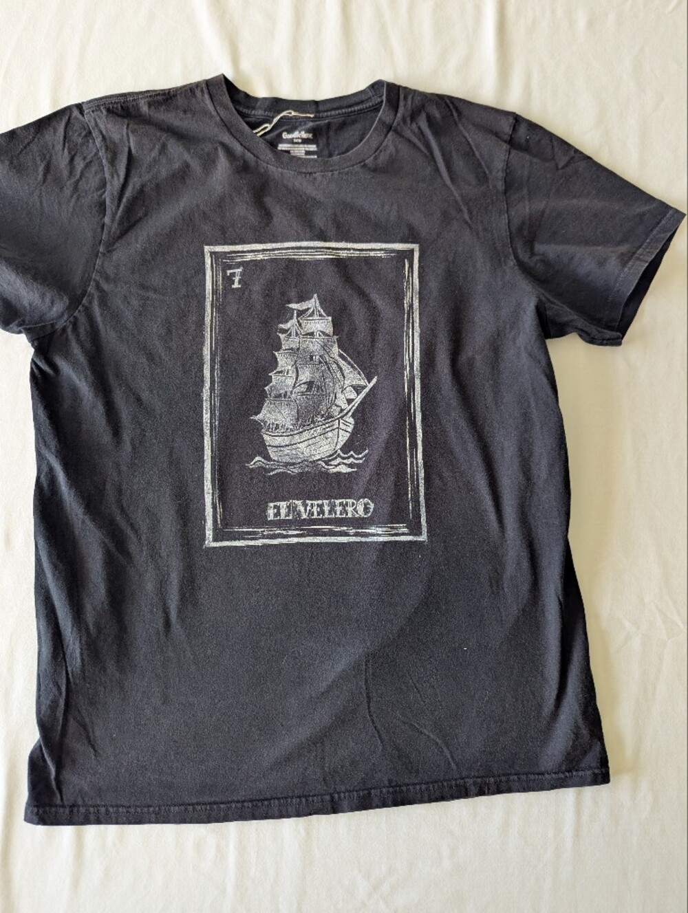 Sailing Ship Block Print Loteria T-shirt